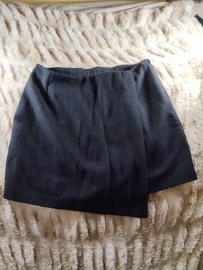 Uniqlo Black Mini Skirt with Overlap Front